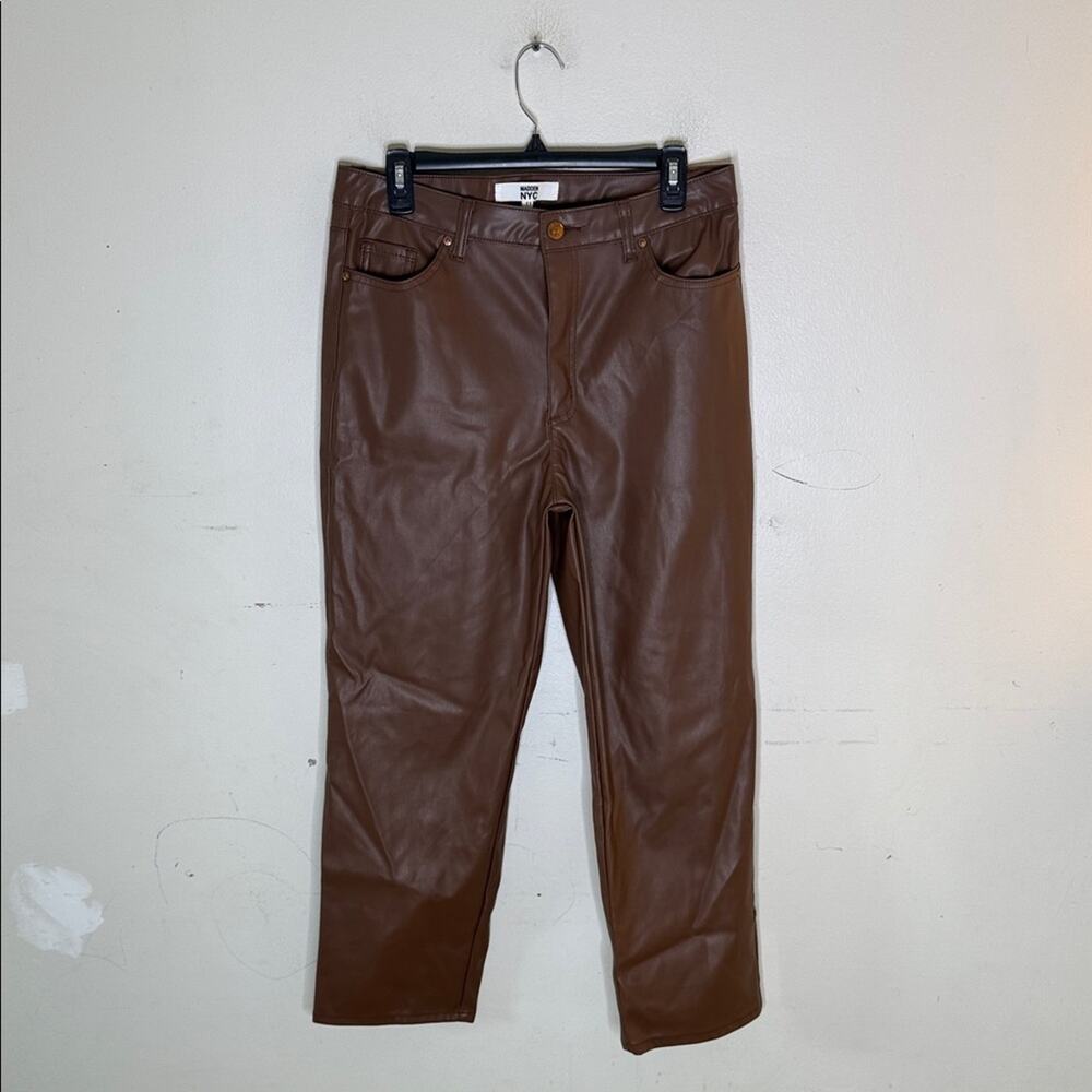 Madden NYC Brown Faux Leather Pants Size 11